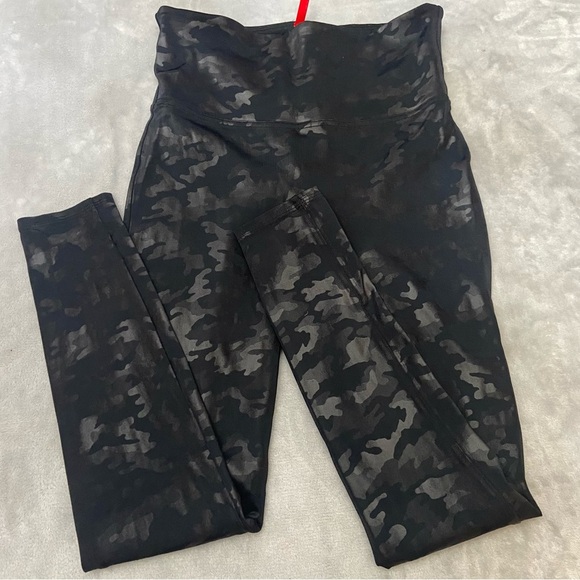 Spanx metallic camo print high waisted leggings black 4450 - Picture 11 of 13